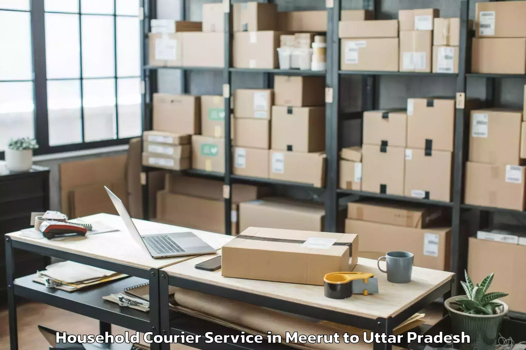 Easy Meerut to Jalaun Household Courier Booking